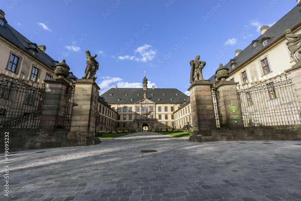 Street view of a city Fulda in Hesse, Germany. Is the biggest town in the region east Hessians and their political and cultural centre.