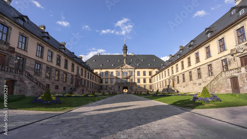 Street view of a city Fulda in Hesse, Germany. Is the biggest town in the region east Hessians and their political and cultural centre.