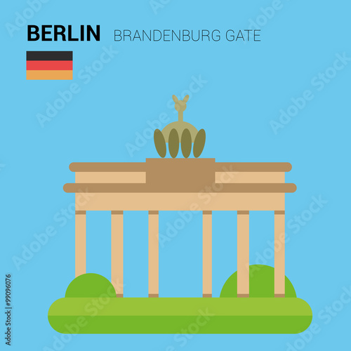 Vector illustration of Brandenburg Gate (Berlin, Germany). Monuments and landmarks Collection. EPS 10 file compatible and editable.