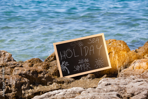 Blacboard with holiday text