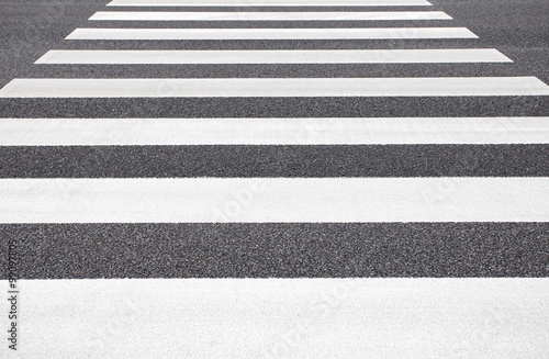 Close - up zebra crossing from empty street..