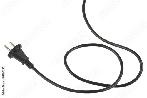 Electrical power cable. Object is isolated on white background without shadows. 