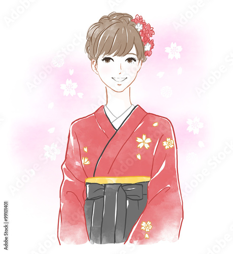 袴姿の女の子 Stock イラスト Adobe Stock