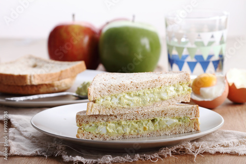 healthy avocado egg sandwich.
