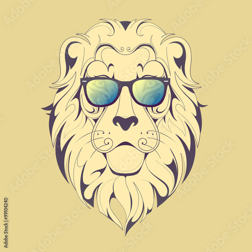 Fototapeta Naklejka Na Ścianę i Meble -  Hipster lion print