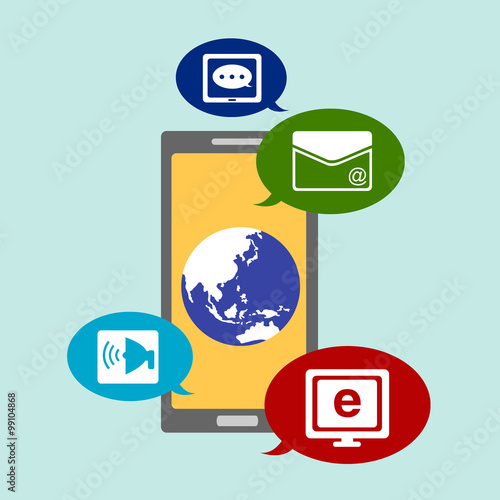 business with smart phone and icons 2