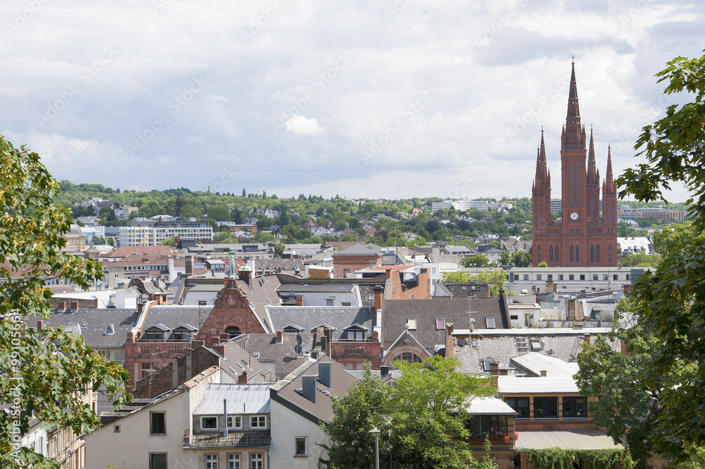 View of Wiesbaden with bird's-eye view..