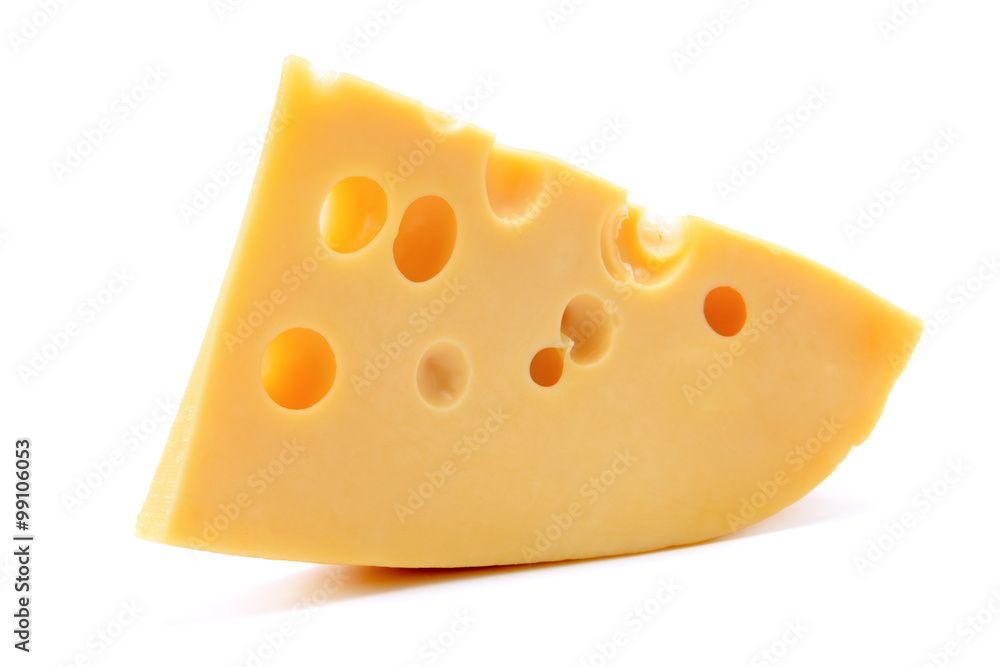 slice of cheese isolated on a white background slice of cheese isolated on a white background