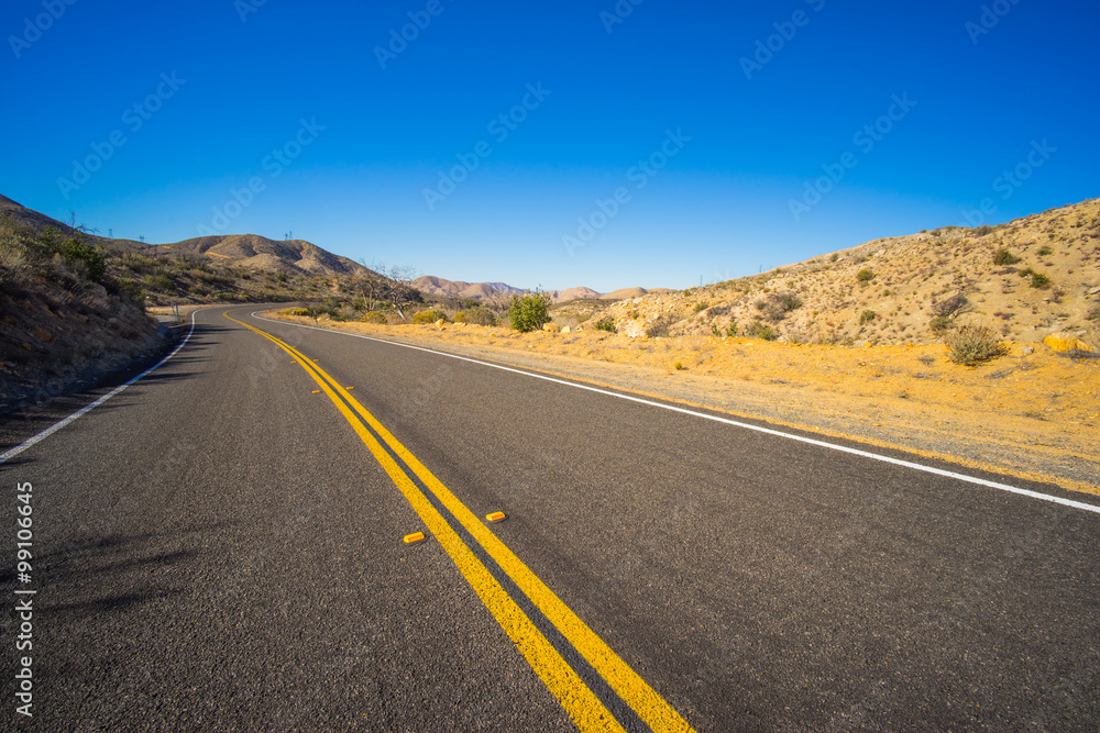 Banked Desert Road