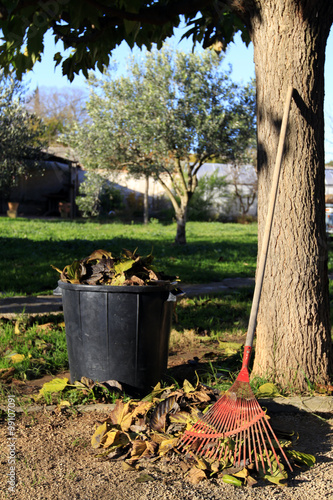 Cuadro en lienzo ramassage des feuilles mortes