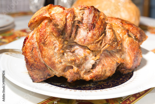 cold baked pork - a traditional dish of Eastern Europe
