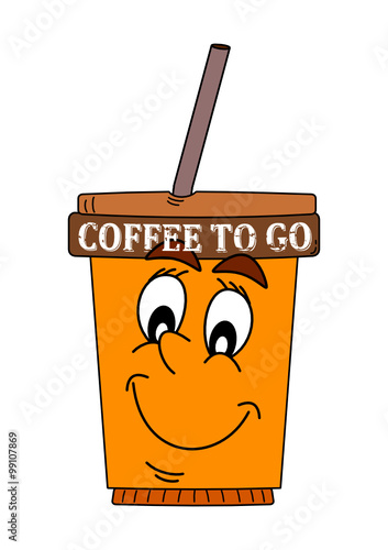 Color cup of coffee with an inscription - coffee to go - vector svg