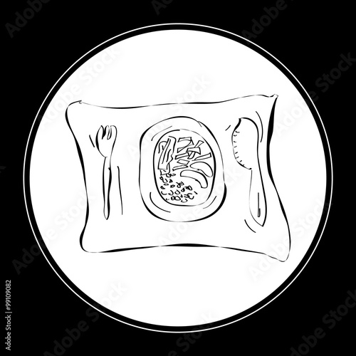 Simple doodle of a dinner plate
