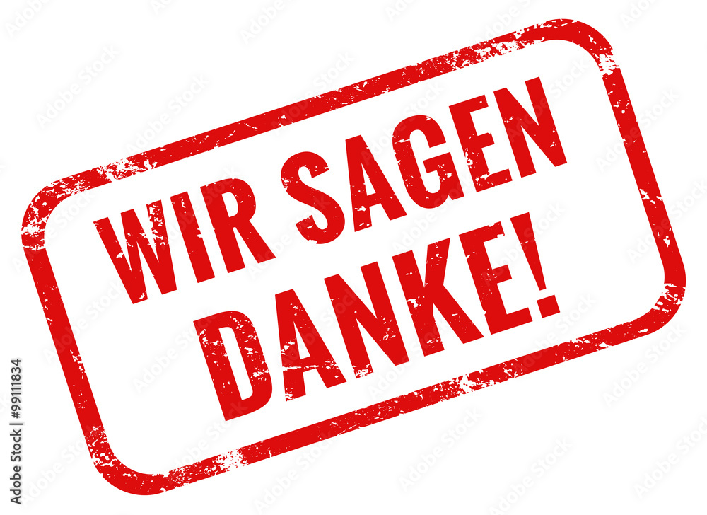 Wir sagen danke Stempel rot Stock Vector | Adobe Stock