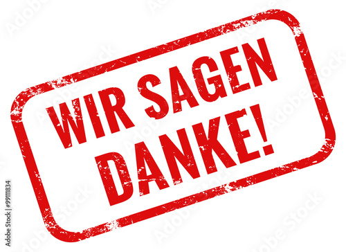 Wir sagen danke Stempel rot