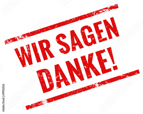 Wir sagen danke Stempel rot