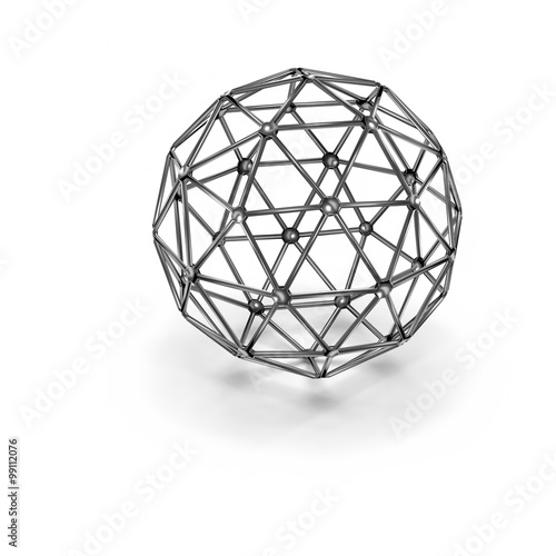 metal wireframe sphere - rendered 3D-Illustration