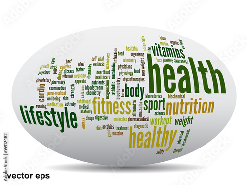 Vector Conceptual health word cloud