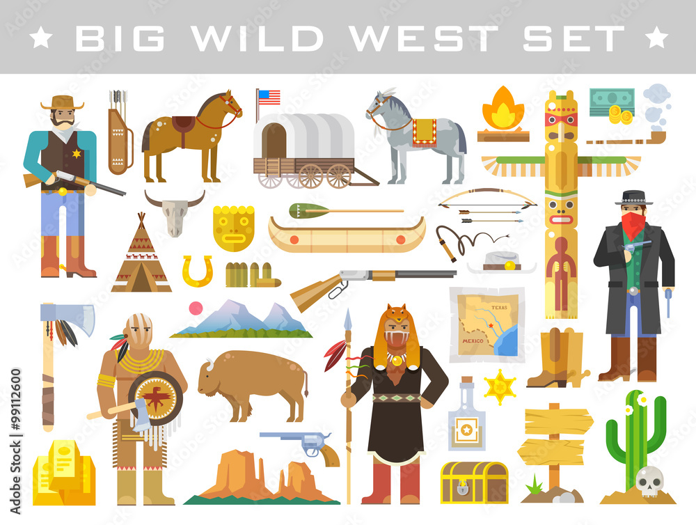 Fototapeta premium Wild West. Vector elements.