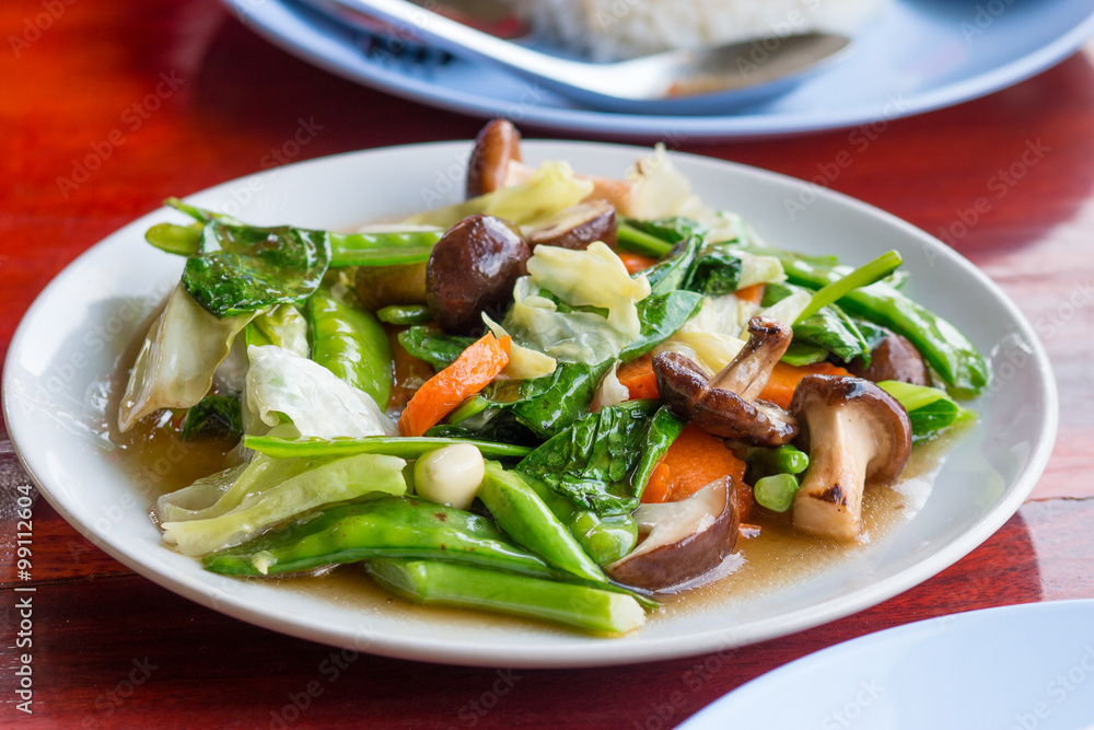 vegetarian wok stir fried, soft focus vegetarian wok stir fried, soft focus
