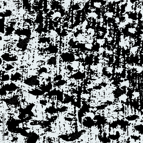 Hand drawn watercolor tempera sketch pattern. Abstract texture of blot, blob, splash, spot, stain, blotch signs. Graphic background. Black on white texture. Vector illustration