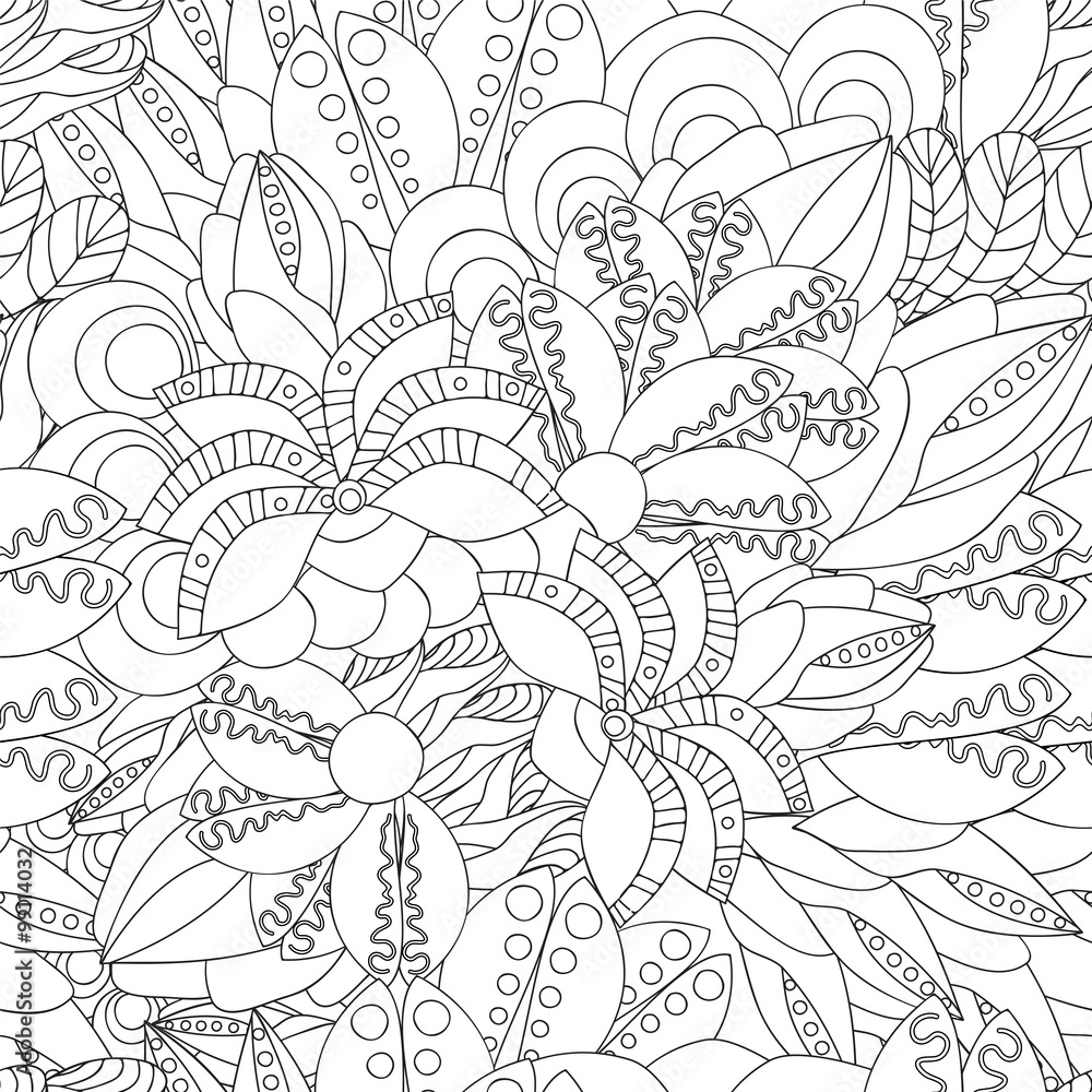 stock vector seamless doodle pattern. black and white