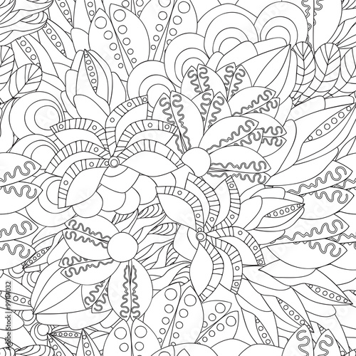 stock vector seamless doodle pattern. black and white