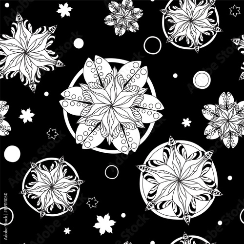 stock vector seamless doodle pattern. black and white