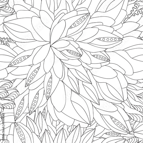 stock vector seamless doodle pattern. black and white