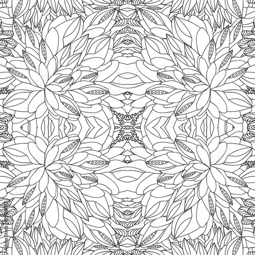 stock vector seamless doodle pattern. black and white