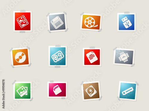 information carriers icons