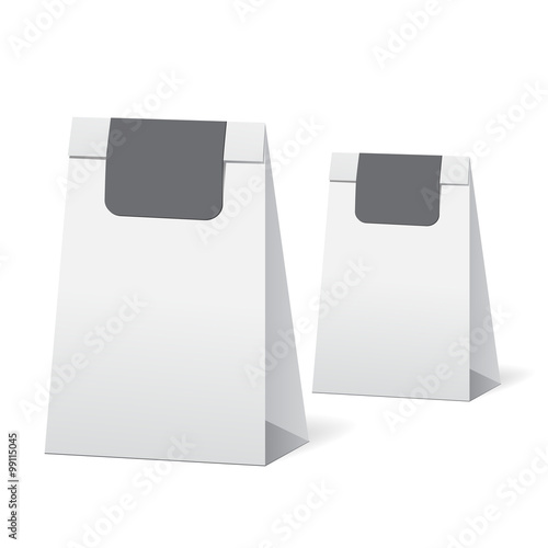 set of stock vector isolated paper shopping bag on the white bac