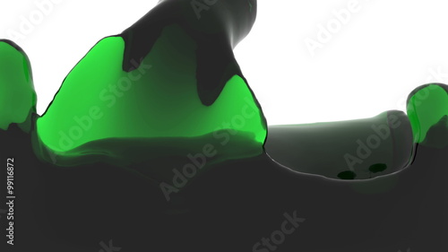 green transparent liquid fills up screen, isolated on white full HD photo