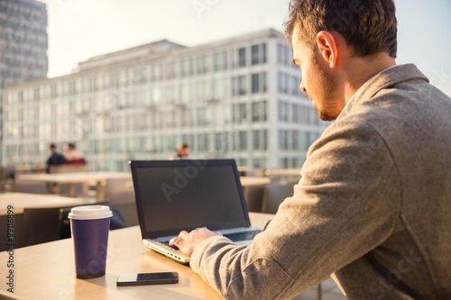 Wallpaper Mural Young happy businessman Torontodigital.ca