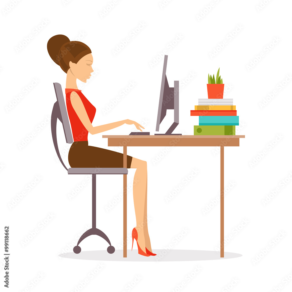 Correct posture. Vector Illustration Correct posture. Vector Illustration
