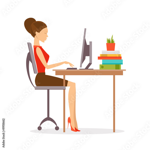 Correct posture. Vector Illustration