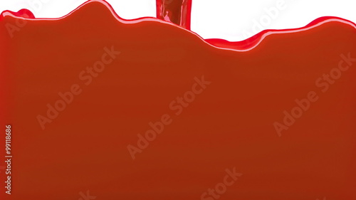 orange paint fills up screen, isolated on white FULL HD with alpha channel photo