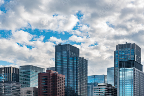 modern skyscrapers in the city of Tokyo