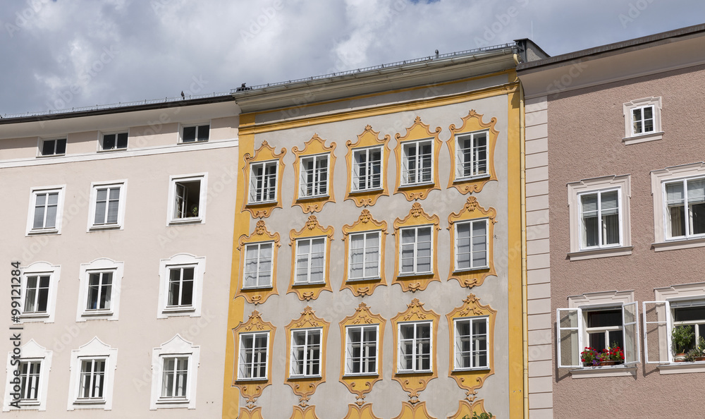 Salzburg old residential architecture.