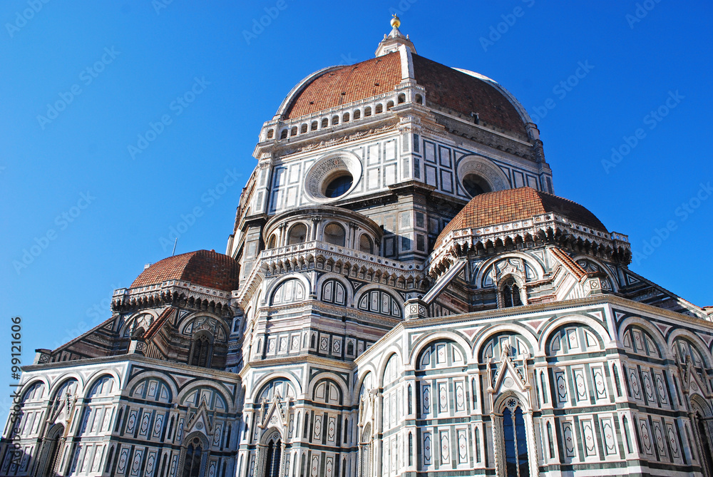 FLORENCE, ITALY - NOVEMBER, 2015: Back side of the Santa Maria in Fiore cathedral and Bernini dome