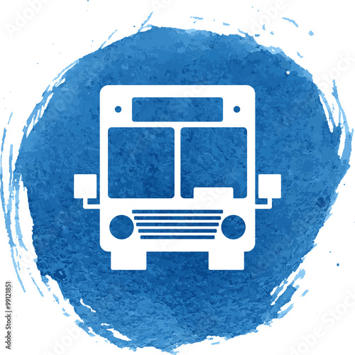 Bus icon with watercolor effect