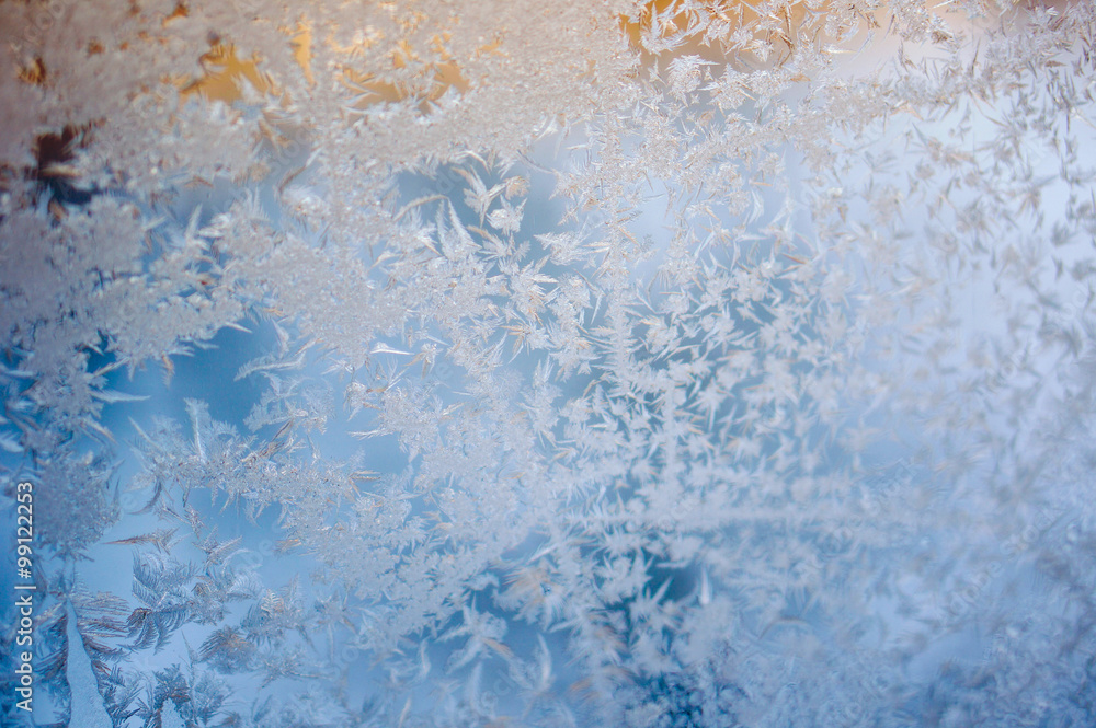 Fototapeta premium natural frosty pattern on the window