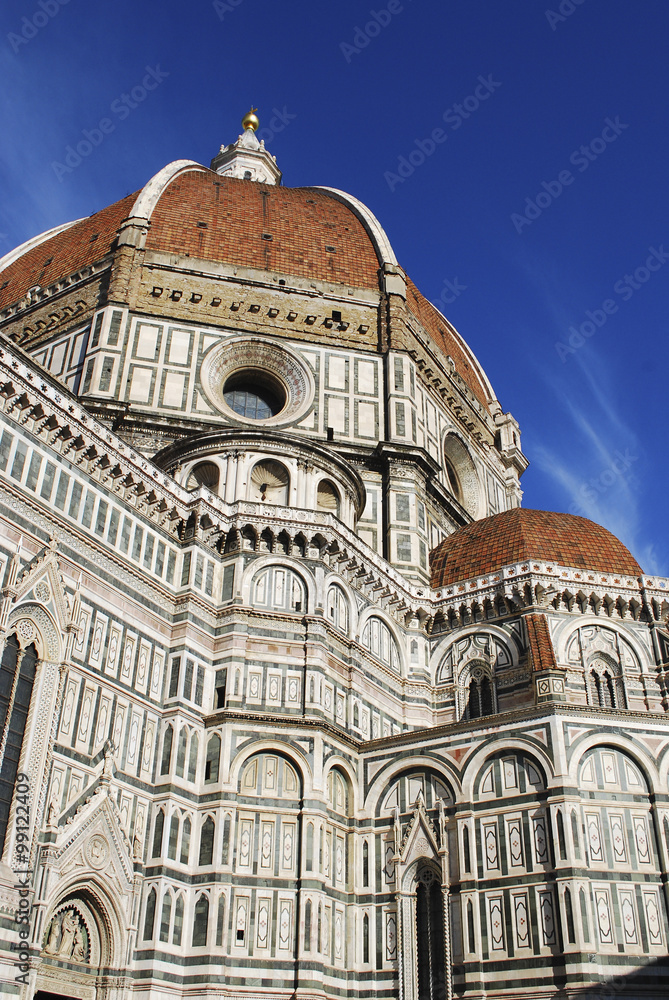 FLORENCE, ITALY - NOVEMBER, 2015: Bernini dome, Santa Maria in Fiore cathedral, detail
