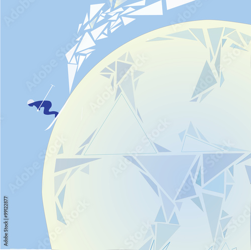 Wallpaper Mural skier on a snowy mountain Torontodigital.ca