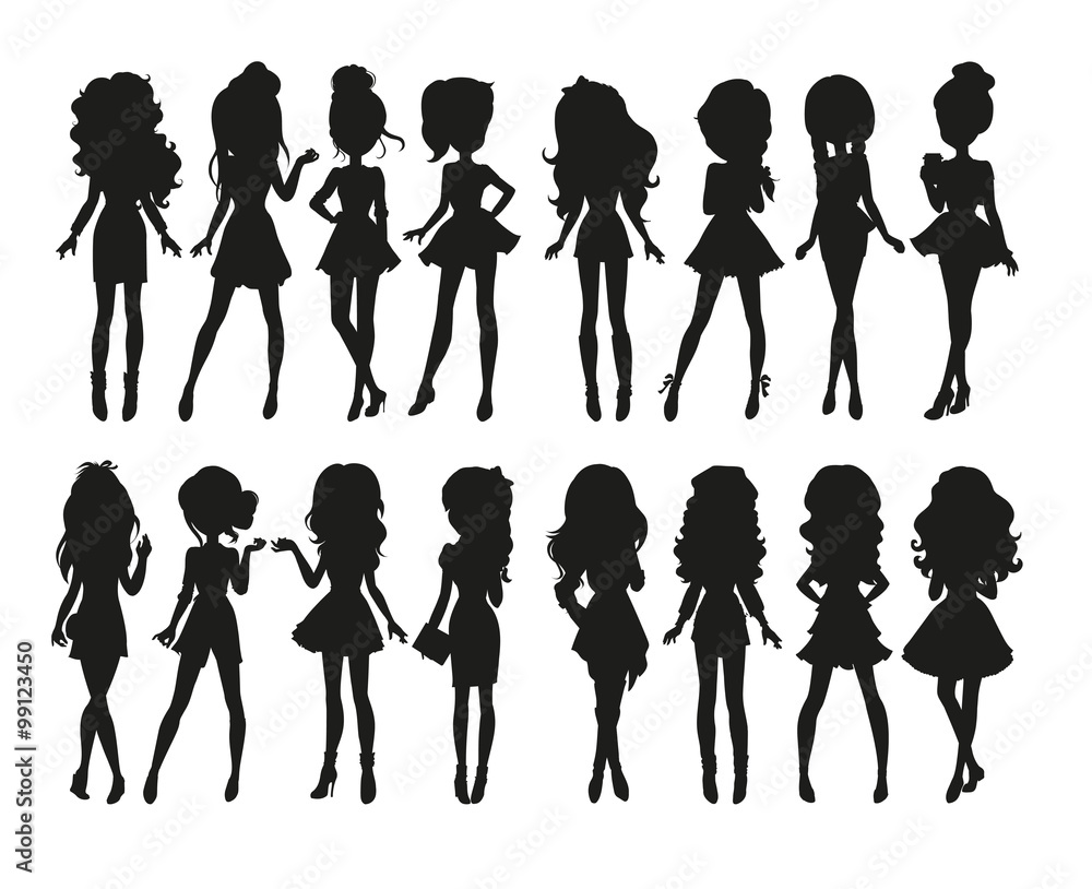 Collection Of Girl Silhouettes Collection Of Girl Silhouettes