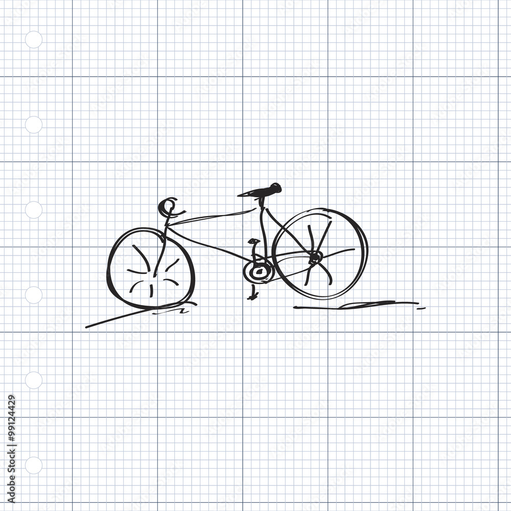 Simple doodle of a bicycle Simple doodle of a bicycle