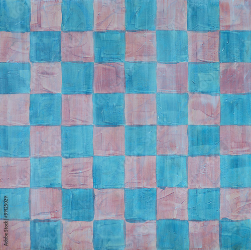 a painted chessboard pattern