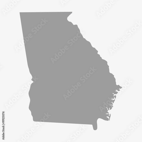 Map the State of Georgia in gray on a white background