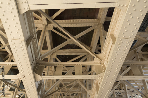 Fototapeta Naklejka Na Ścianę i Meble -  steel construction from under the bridge