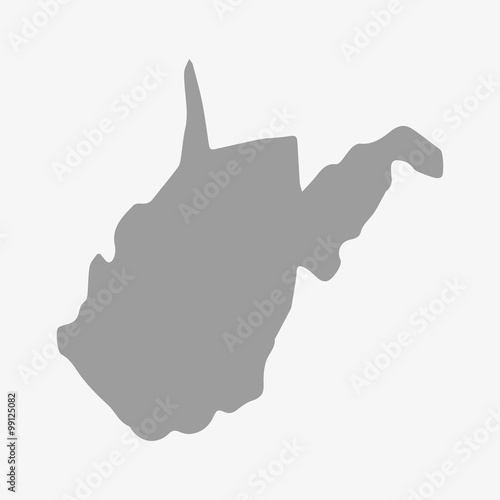 Map of West Virginia in gray on a white background